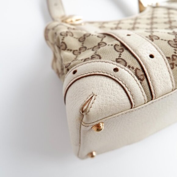 Authentic Preowned Gucci White GG Canvas/Leather Small Shoulder Bag - Picture 14 of 16